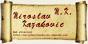 Miroslav Kazaković vizit kartica